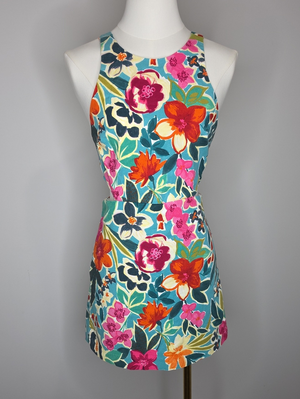 Zara Tropical Floral Cutout Skort Romper Size Small
